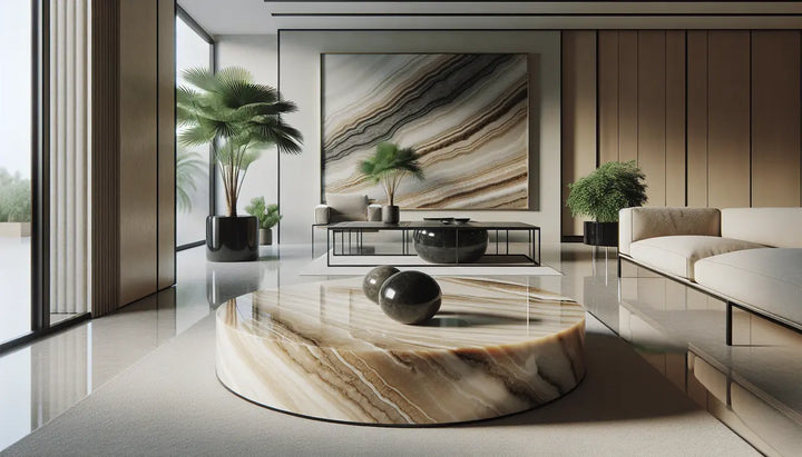 Transform Your Living Room with Travertine and Onyx Coffee Tables: Design Tips and Inspiration
