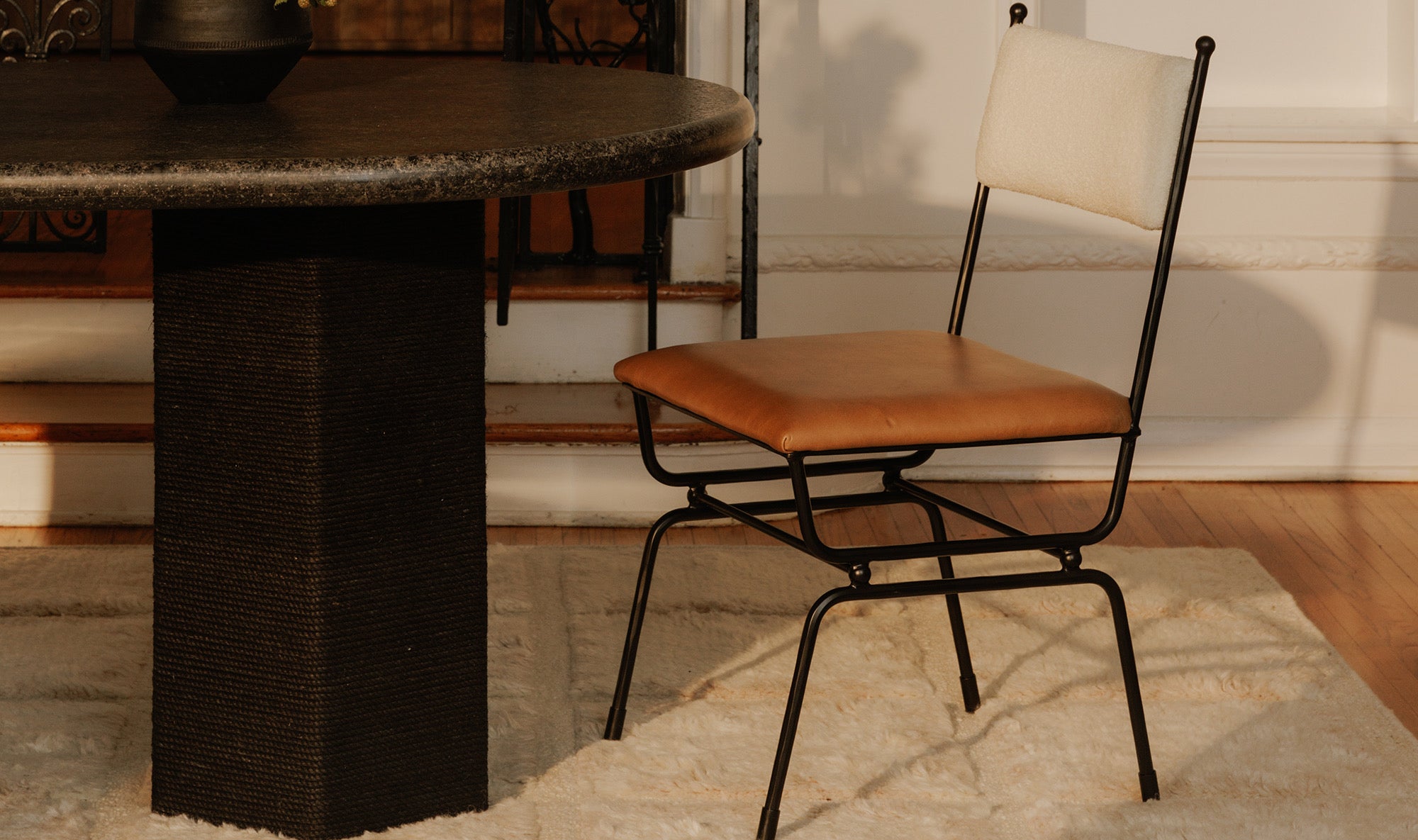 Cordova Dining Chair Brown Leather