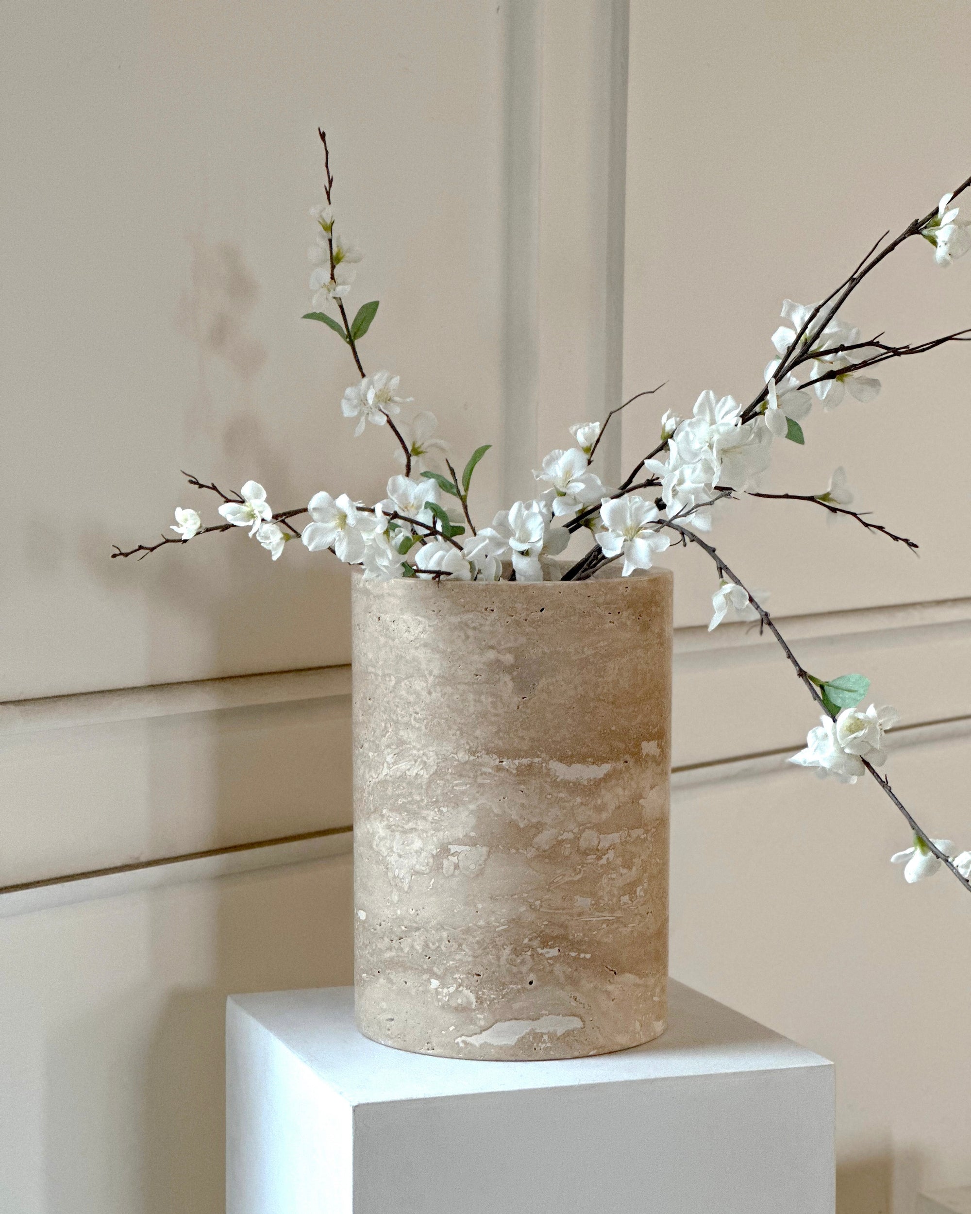 Travertine Vase - Belaré Home