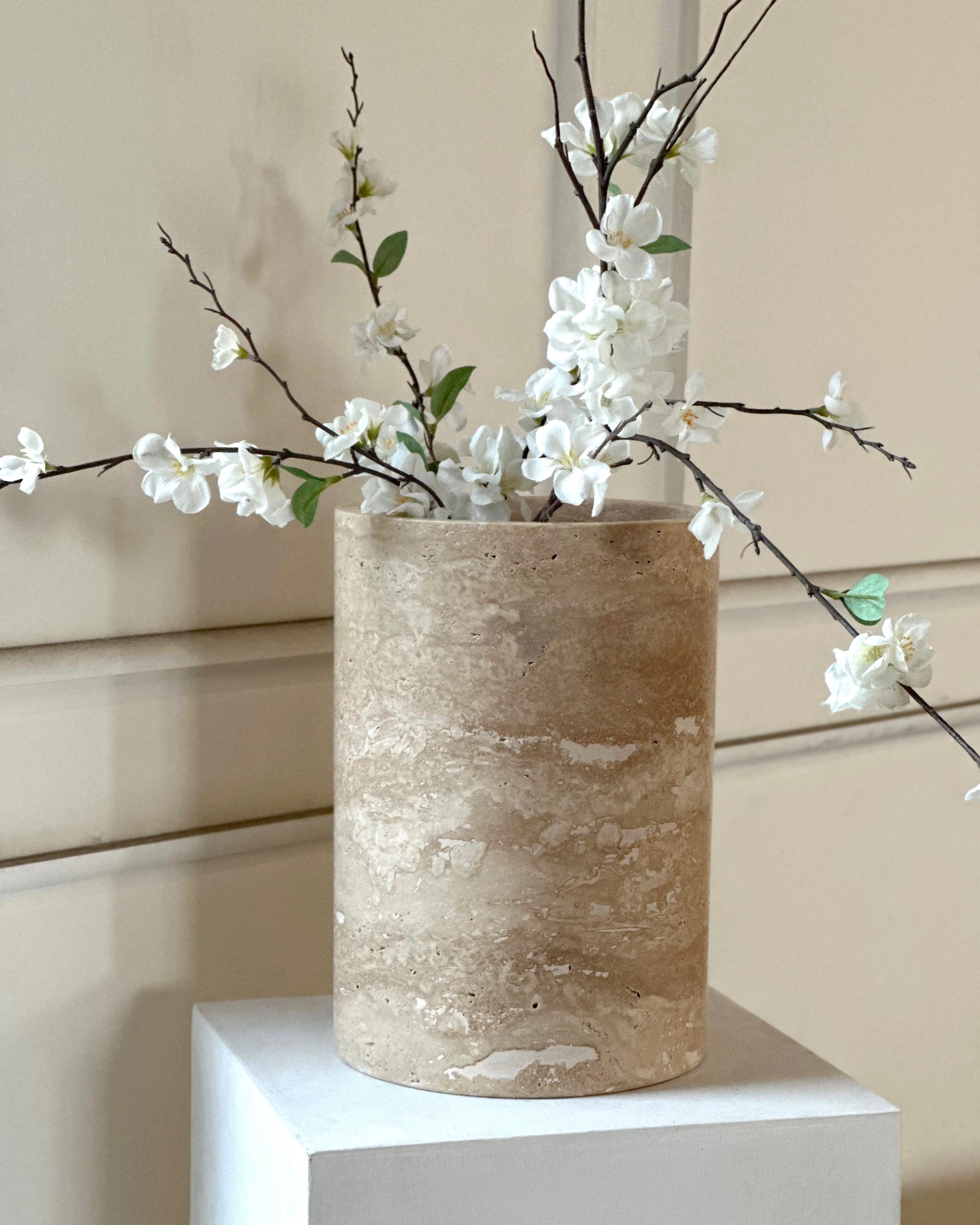 Travertine Vase - Belaré Home