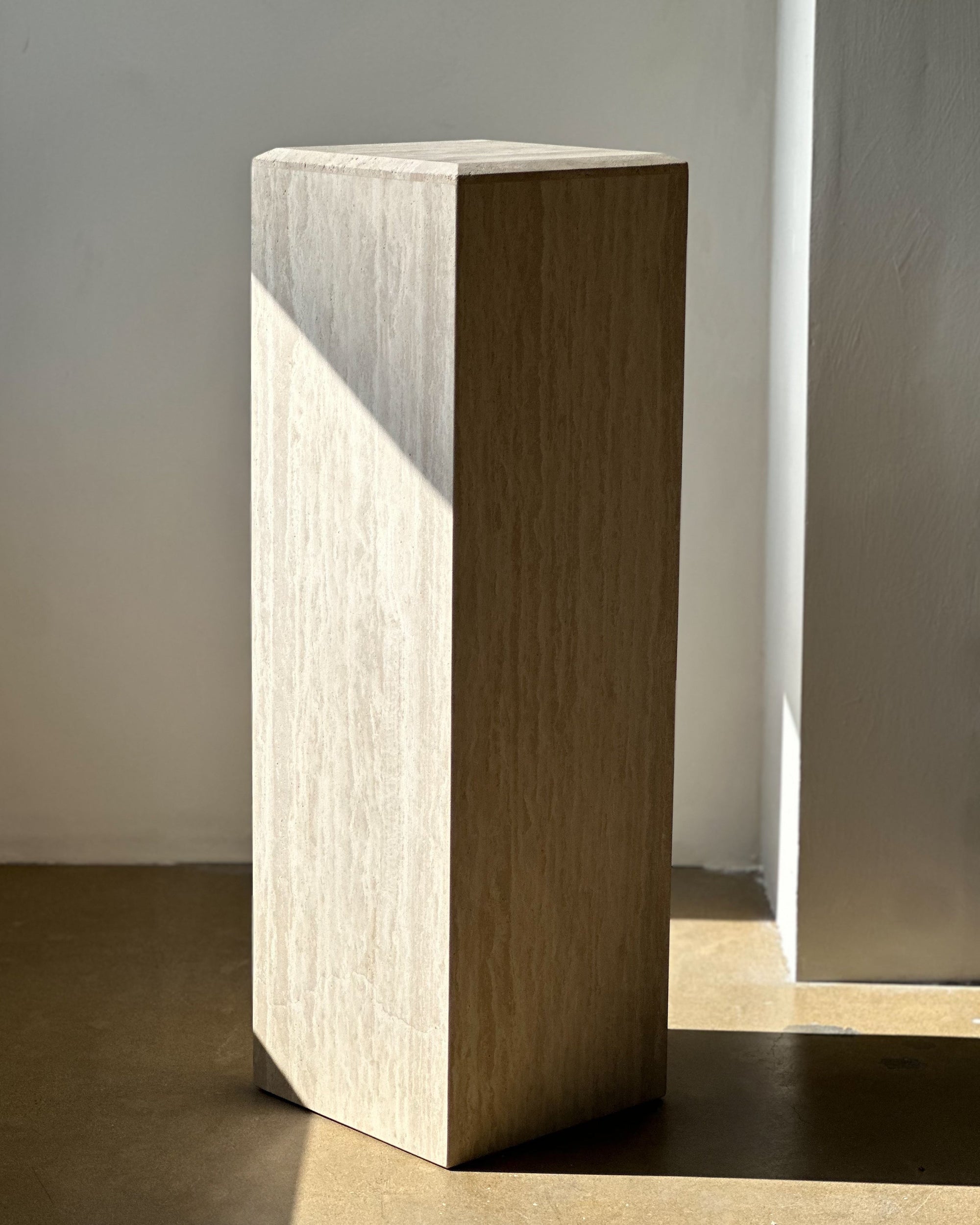 Honed Travertine Column Large - Belaré Home