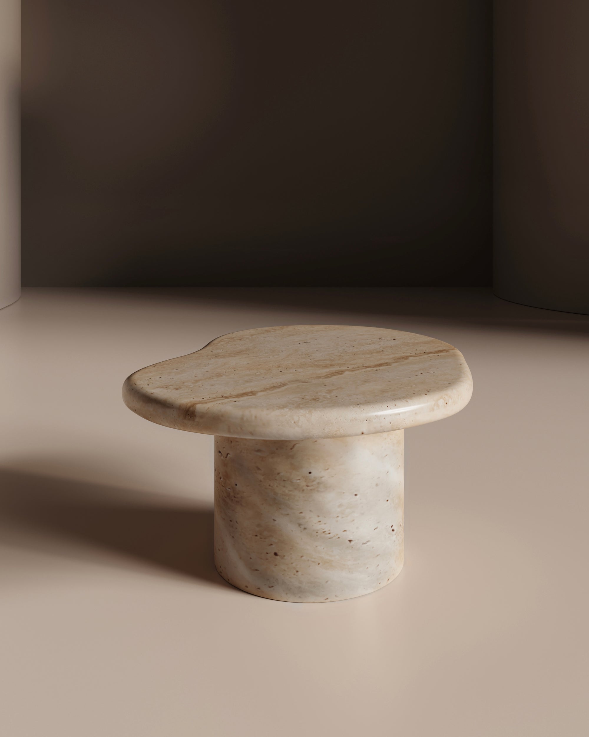 Tuscani Travertine Side Table - Belaré Home