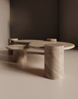 Tuscani Travertine Side Table - Belaré Home