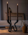 Ebony Elevated Candelabra - Belaré Home