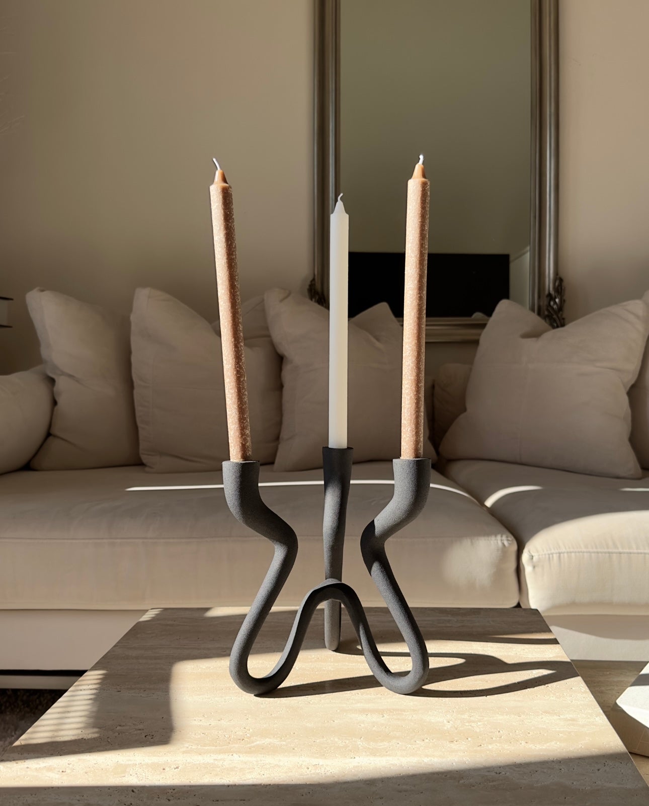 Ebony Elevated Candelabra - Belaré Home