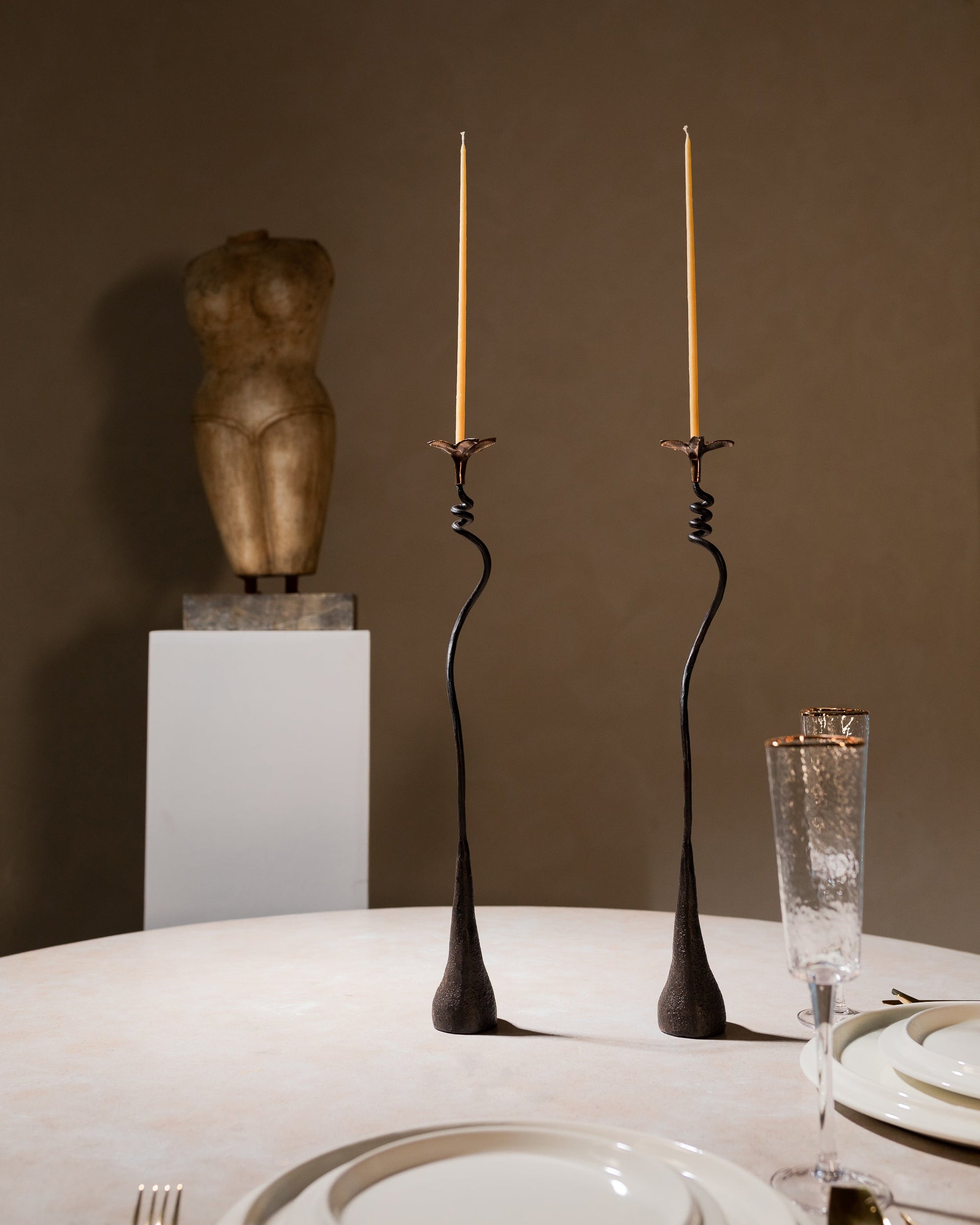 Ferra Lily Candle Holders (Set of 2) - Belaré Home