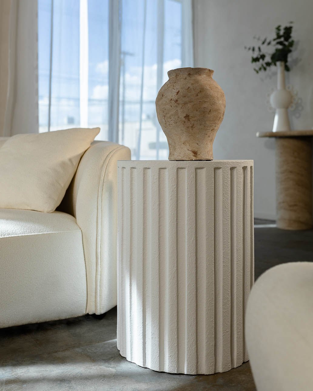 Column Fluted Side Table - Belaré Home