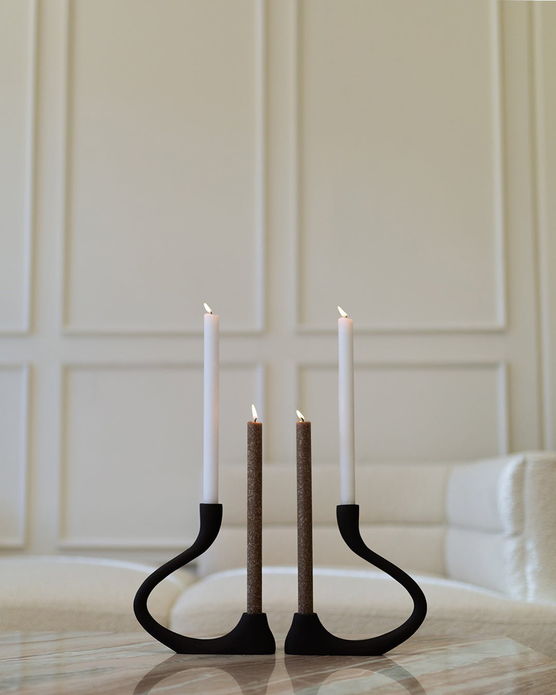 Ebony Muted Candelabra - Belaré Home